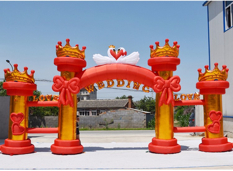 南圣镇红色婚庆气模拱门